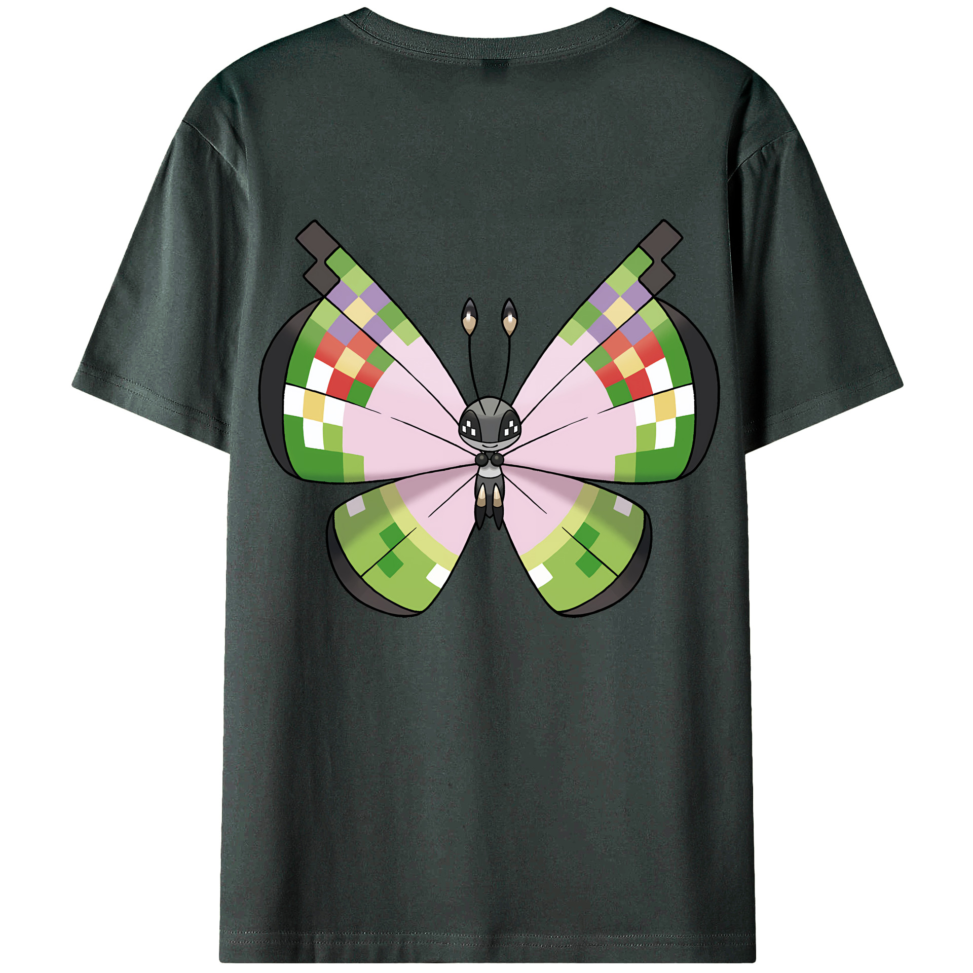 （画像用） ポケットモンスター Pokémon 綿100％ メンズ半袖Tシャツ（バックプリント） 通気性